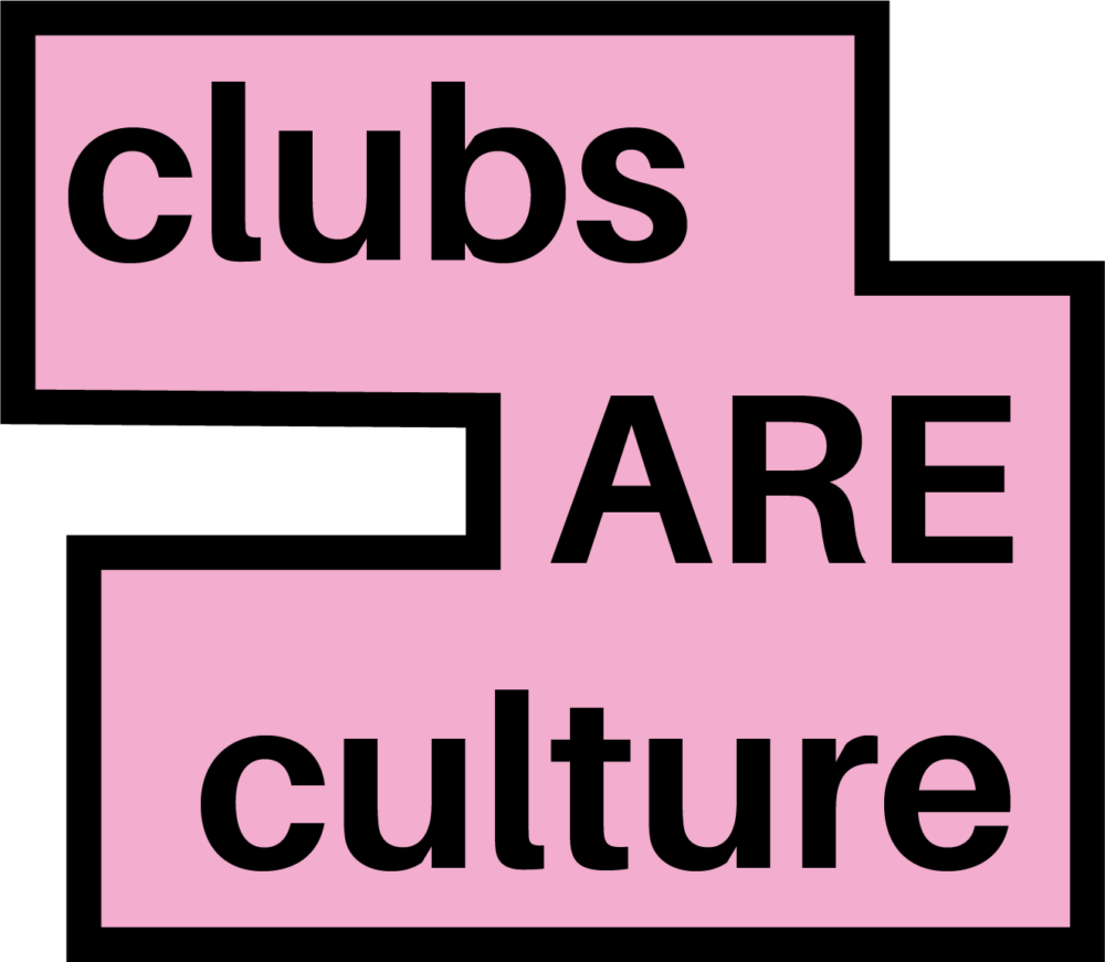 Rosa Clubs‑Are‑Culture Logo (CAC), Symbol für die bundesweite Kampagne zur Anerkennung und Förderung von Clubkultur.