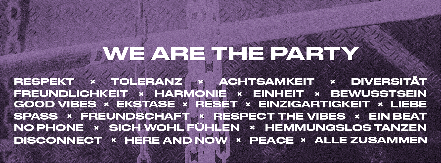 Awareness‑Visual von Fridas Pier als Club und Eventlocation, mit Fokus auf Sicherheit, Respekt und ein geschütztes Umfeld für alle Gäste.